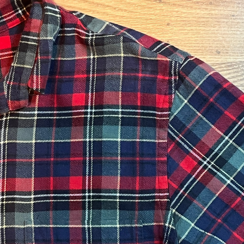 Brooks Brothers Regent Flannel Shirt Mens S Red Navy Plaid 100% Cotton Shirt - Picture 6 of 10